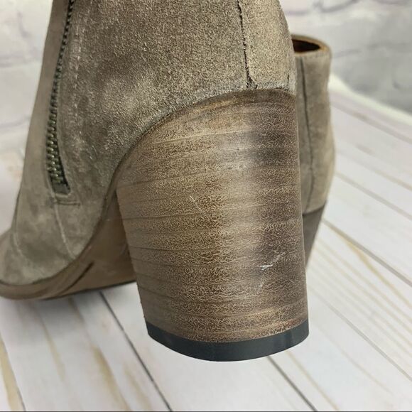 Frye Nora Zip Short Boots Elephant Grey Soft Oiled Suede - Picture 10 of 15